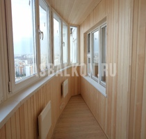 Отделка балконов деревянной вагонкой 1