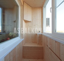 Отделка балконов деревянной вагонкой 21