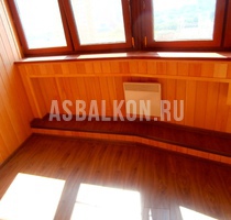 Отделка балконов деревянной вагонкой 34