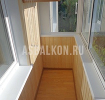 Отделка балконов деревянной вагонкой 1