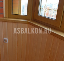 Отделка балконов деревянной вагонкой 11