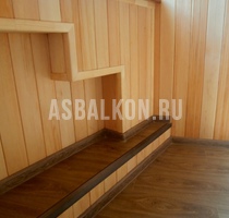 Отделка балконов деревянной вагонкой 44