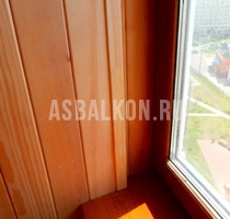 Отделка балконов деревянной вагонкой 46