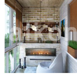 электрический био камин на балконе и лоджии   - «Альянс Спецстрой» -  