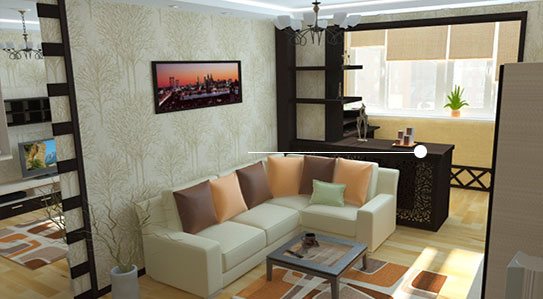 ЧАСТИЧНОЕ ОБЪЕДИНЕНИЕ БАЛКОНА С КОМНАТОЙ    - «Альянс Спецстрой» -  