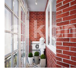 Внутренняя отделка балконов и лоджий клинкерной плиткой под кирпич  под ключ   - «Альянс Спецстрой» -  